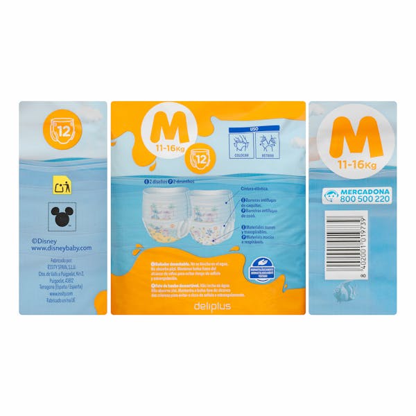 Pañal bañador desechable talla M Deliplus de 11-16 kg