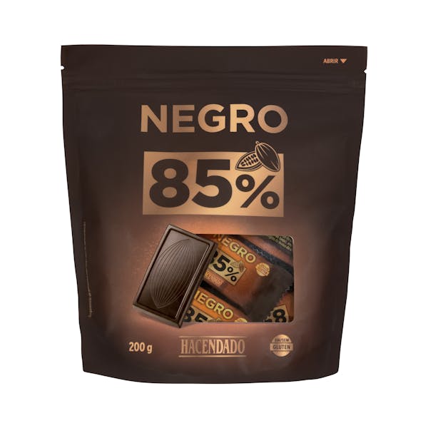 Imagen de Porciones de Chocolate negro 85% cacao extrafino Hacendado