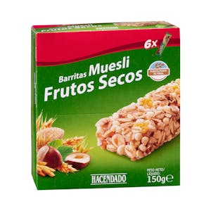 Barritas de cereales muesli Hacendado frutos secos