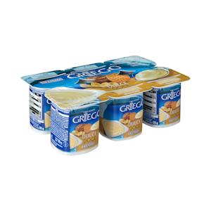 Sweet Greek yoghurt with dulce de leche, biscuit and banana Hacendado