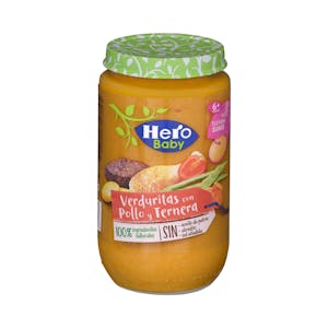 Papilla verduritas con pollo y ternera Hero Solo +6 meses