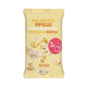 Palomitas de maíz sabor mantequilla Hacendado para microondas