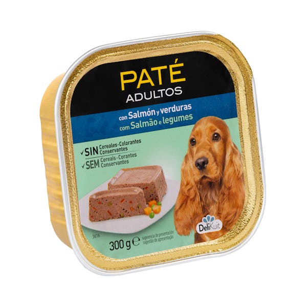 Paté perro adulto Delikuit con salmón y verduras