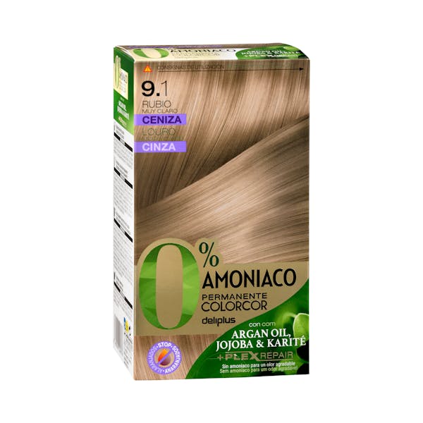 Coloración permanente 9.1 rubio muy claro ceniza Deliplus 0% amoníaco