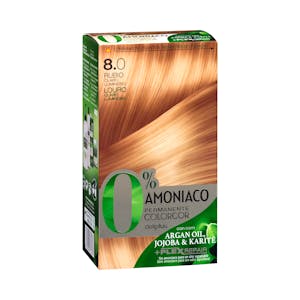 Coloración permanente 0% amoníaco 8.0 rubio claro luminoso Colorcor