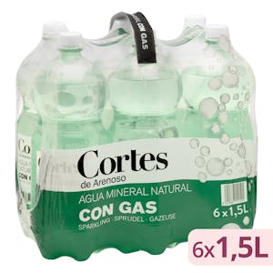 Agua mineral con gas grande Cortes