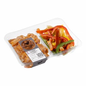 Pollo adobado y verduras