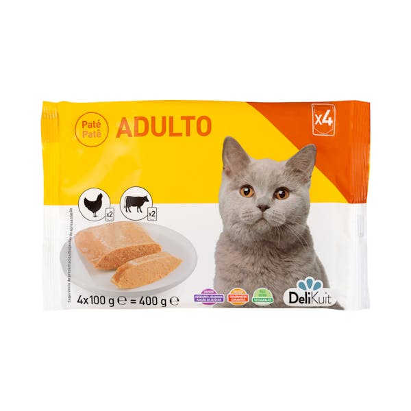 Paté gato adulto Delikuit con pollo y ternera