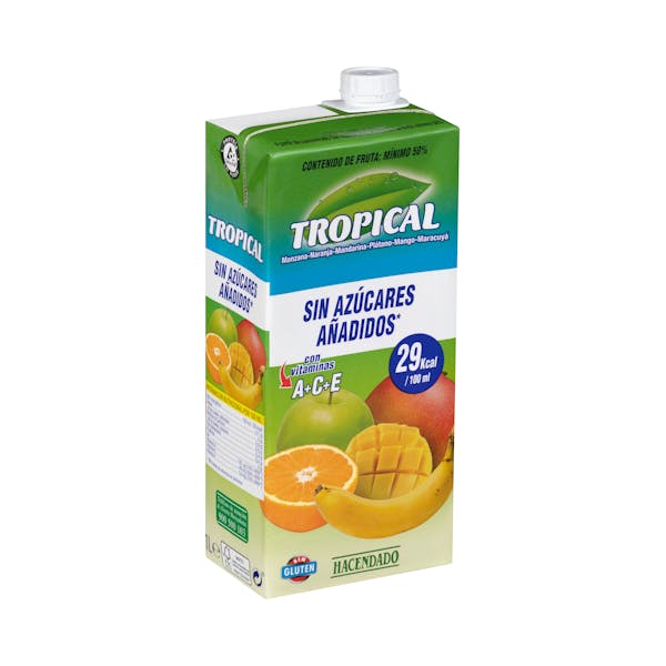 Bebida tropical Hacendado sin azúcares añadidos