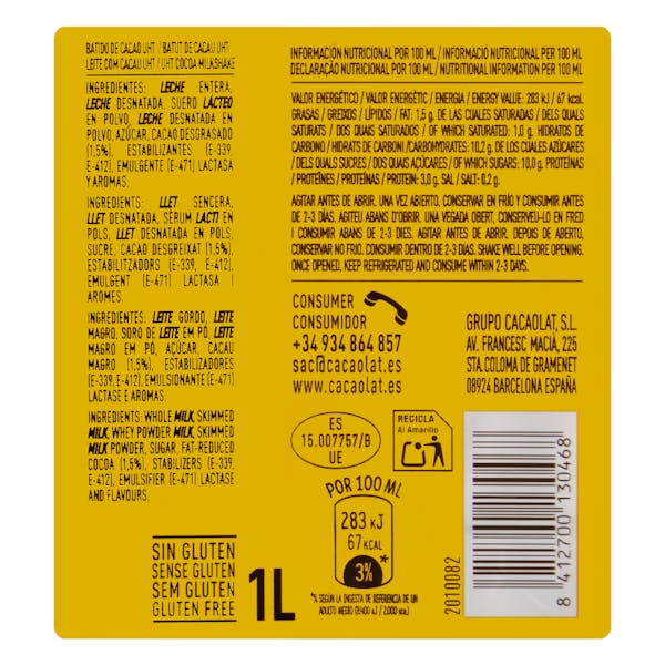 Batido de cacao Cacaolat