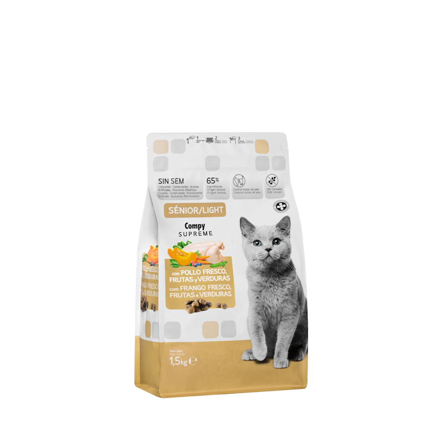 Comida gato sénior Supreme Compy con pollo fresco, frutas y verduras – Mercadona – صورة المنتج