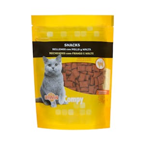 Snacks gato rellenos con pollo y malta Compy 0.15kg