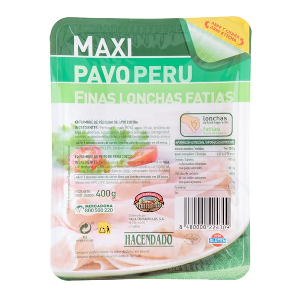 Maxi pavo Hacendado finas lonchas