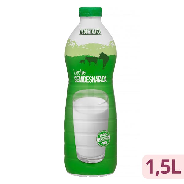 Leche semidesnatada Hacendado 1.5 l. en Mercadona
